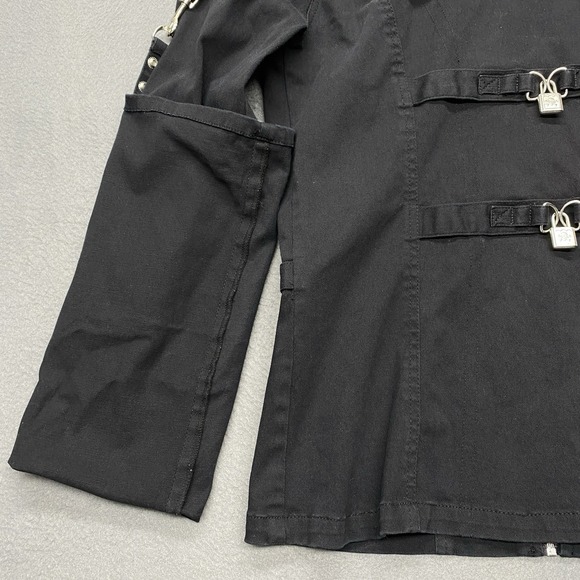 TRIPP NYC Gothic Bondage Padlock Zip Up Jacket Black Y2K Men's Size L - Picture 2 of 16